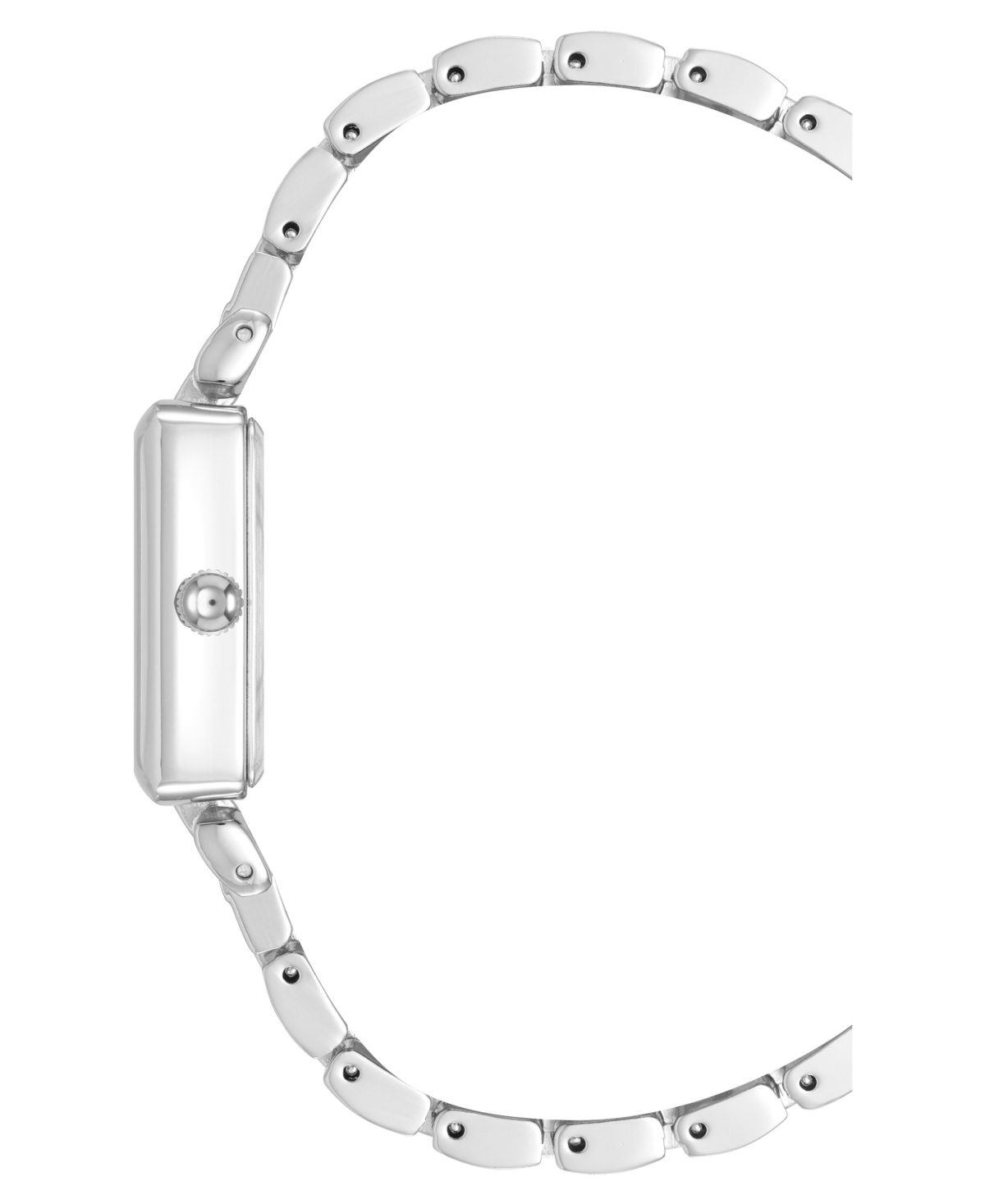 Anne Klein Women's Quartz Rectangular Roman Numeral Silver-tone Metal Alloy Watch, 23mm In Silver-tone
