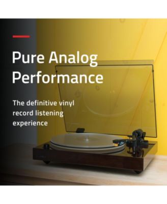 Reference HiFi Turntable Record Player with Nagaoka MP-110 Cartridge and Anti-Vibration Wood Isolation Base