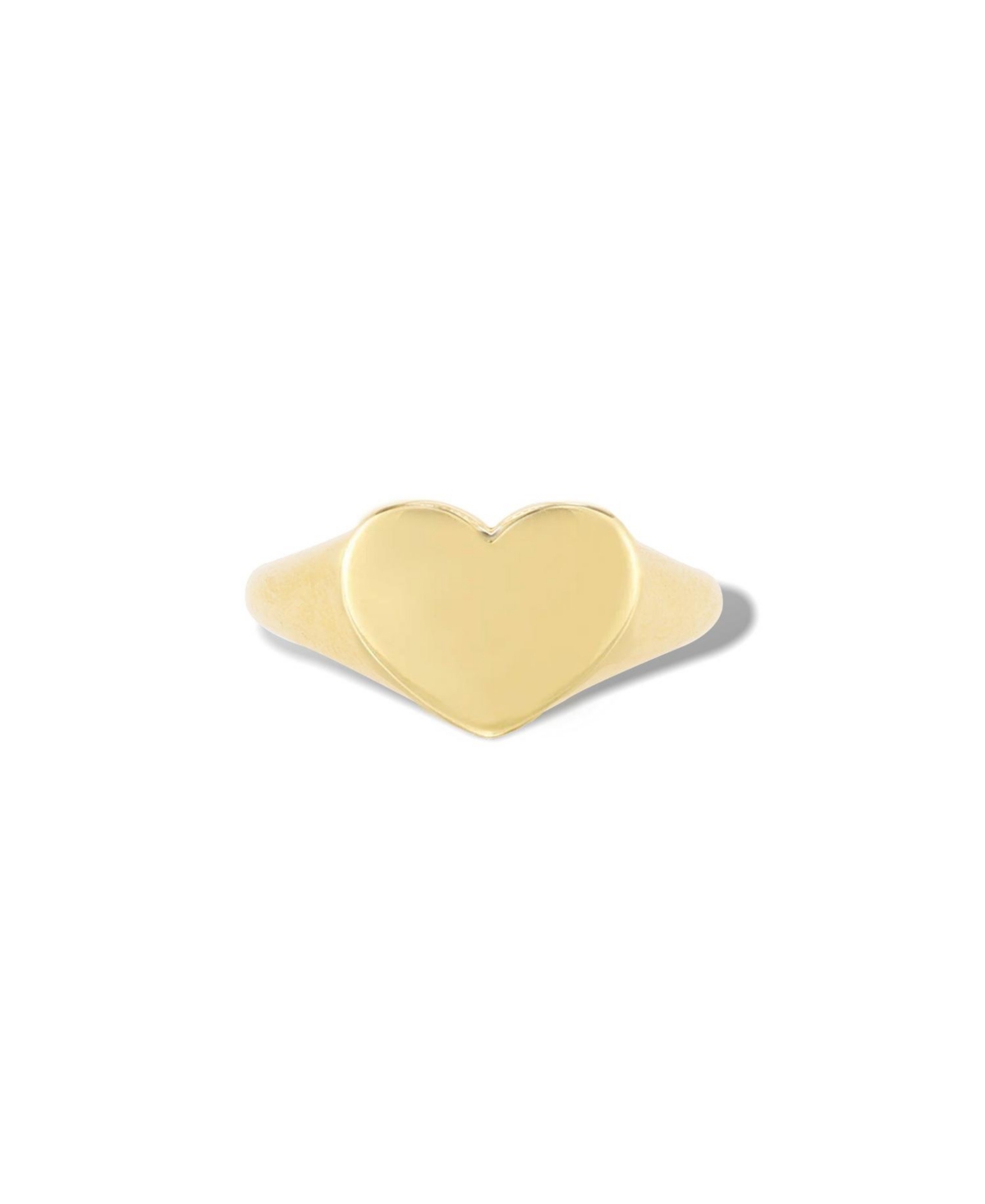 Gold Heart Signet Ring 14K Gold - 14k yellow gold