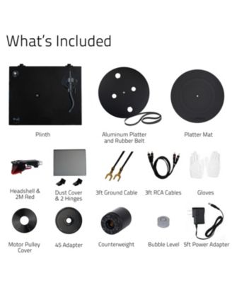 RT83 Reference High Fidelity Vinyl Turntable with Ortofon 2M Cartridge, Speed Control Motor, MDF Plinth, Isolation Feet