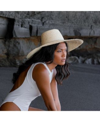 Rianna Palm Straw Hats in Natural Beige