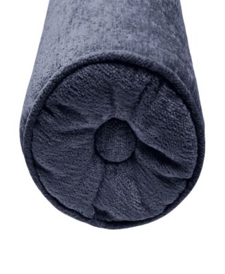 Delmonico Chenille Lumbar Neck Roll Decorative Pillow, 7"x18"