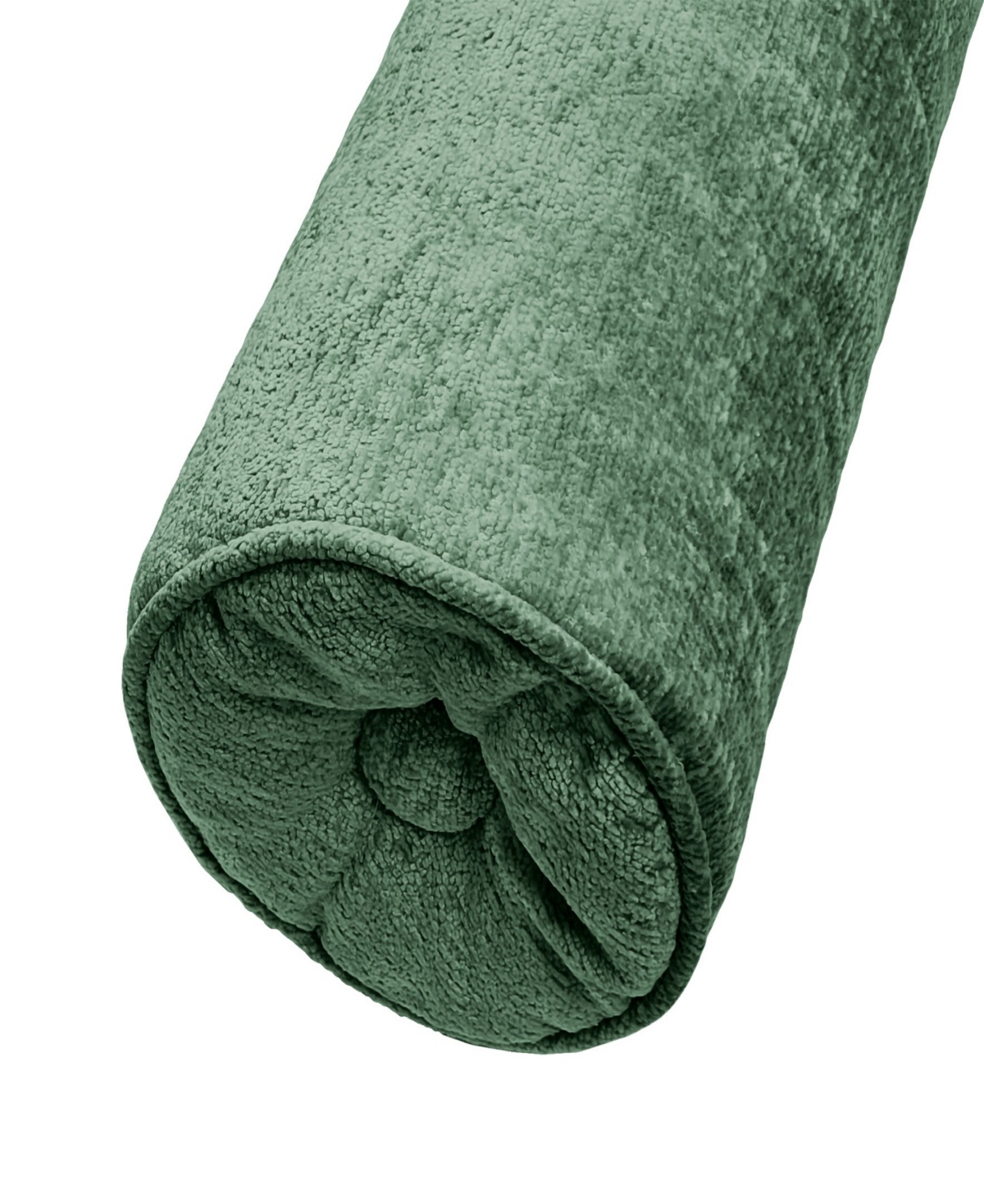 Ediehome Delmonico Chenille Lumbar Neck Roll Decorative Pillow, 7"x18" In Green