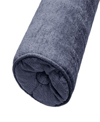 Delmonico Chenille Lumbar Neck Roll Decorative Pillow, 7"x18"