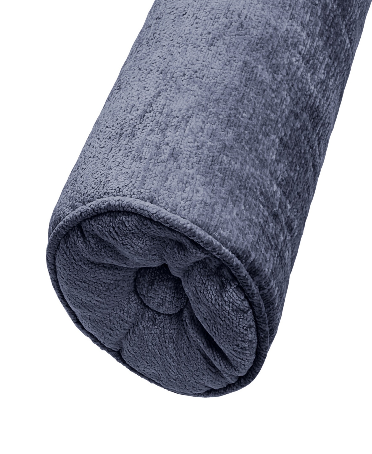 Ediehome Delmonico Chenille Lumbar Neck Roll Decorative Pillow, 7"x18" In Blue