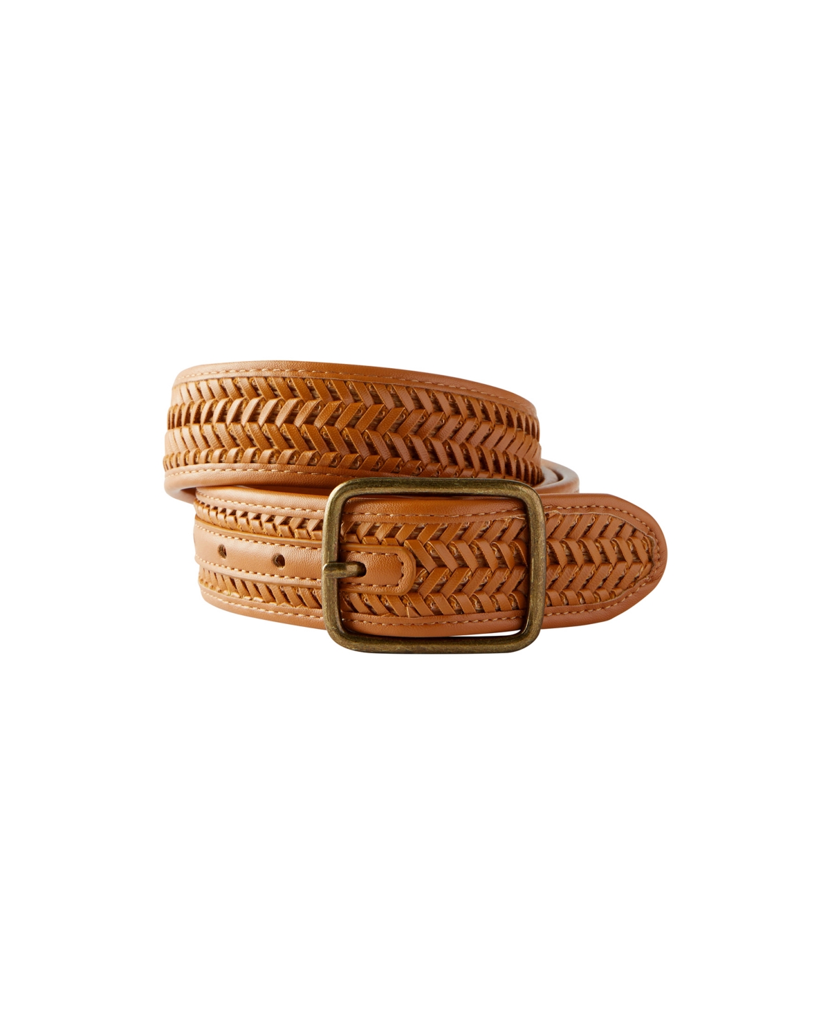 Shop Cotton On Men's Snake Bite Braided Belt In Tan,burnished Gold