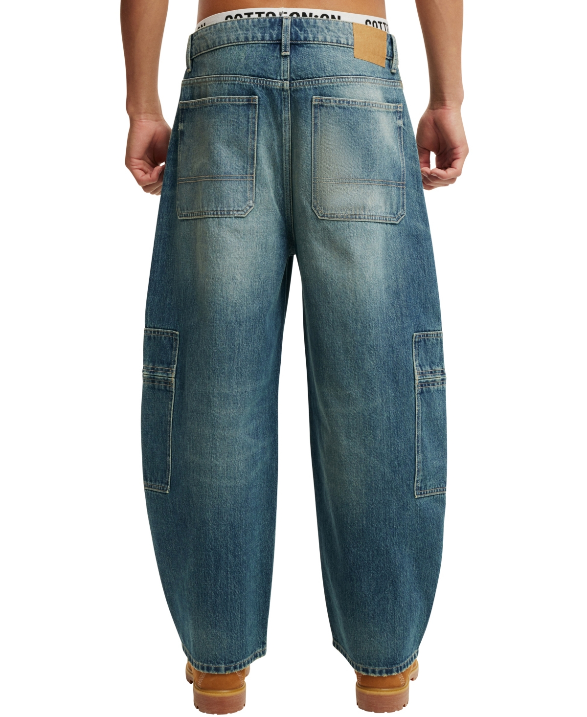 Shop Cotton On Men's Baggy Balloon Jeans In Cargo Preacher Blue