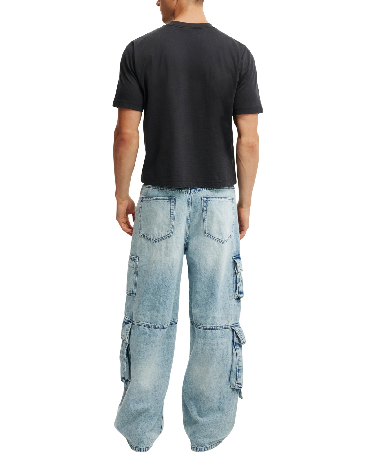 Shop Cotton On Men's Super Baggy Jeans In Cargo Starlite Blue