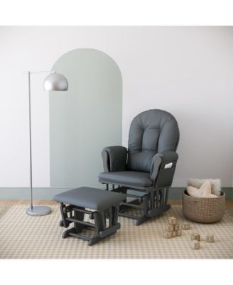 Hoop Glider and Ottoman - Gray with Gray