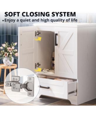 Bathroom Vanity with Sink, 24 Inch Farmhouse Bathroom Sink Cabinet