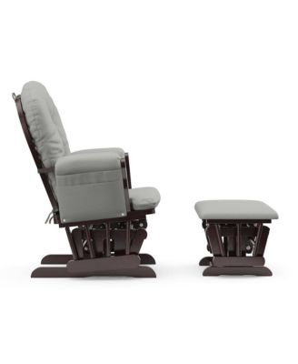 Hoop Glider and Ottoman - Espresso with Light Gray