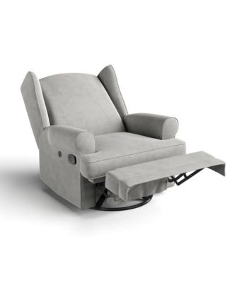 Serenity Wingback Upholstered Recliner Glider - Steel