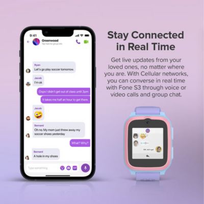 Fone S3+ Kids Smartwatch with eSIM, Video Calls, Messaging, GPS Tracker for Kids, SOS, School Mode, Music Player (Space Blue)