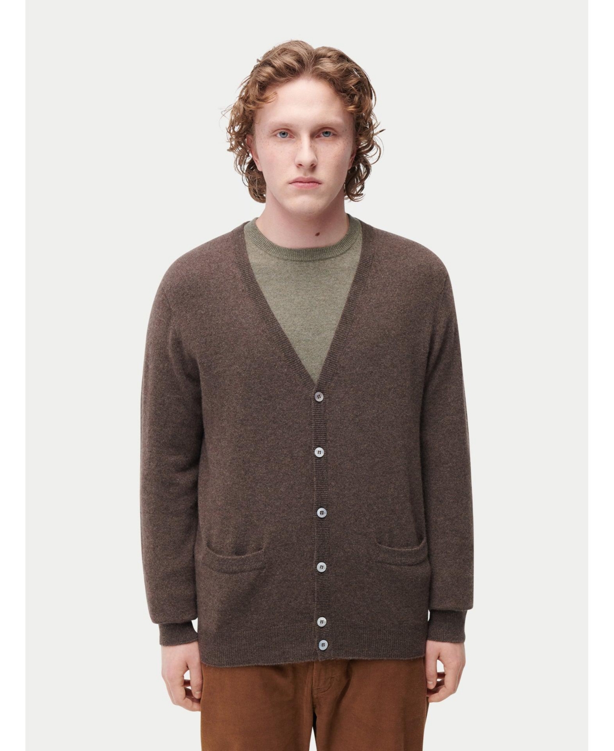 Gobi Cashmere Men's V Neck Button Cardigan