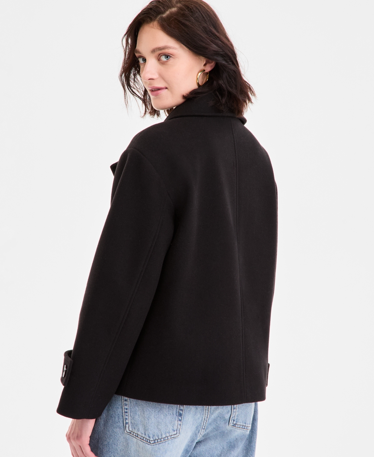 Michael Kors Michael  Women's Double-breasted Coat, Exclusively At Macy's In Black