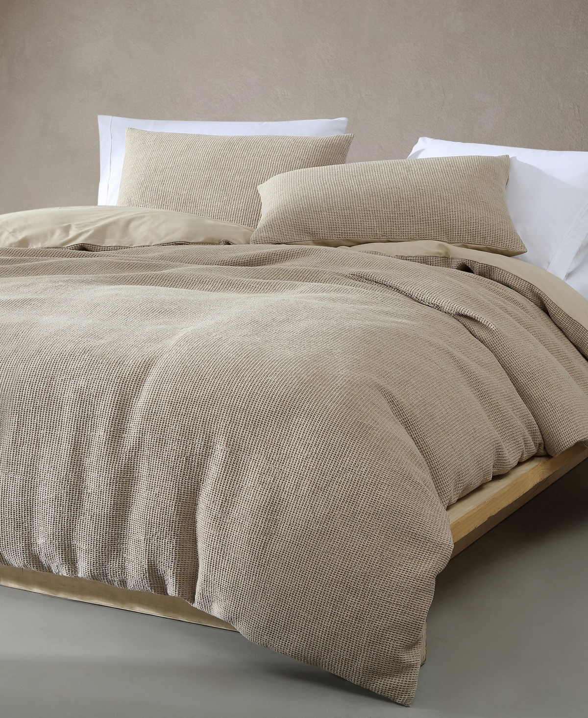 Calvin Klein Microwaffle Melange 3-pc. Comforter Set, King In Sand