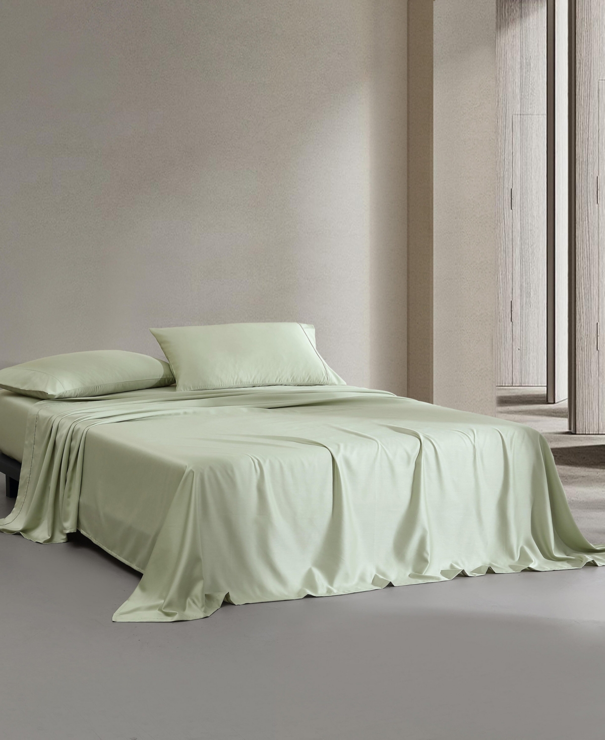 Calvin Klein Rekoop Solid 400-thread Count Sateen 4-pc. Sheet Set, King In Green