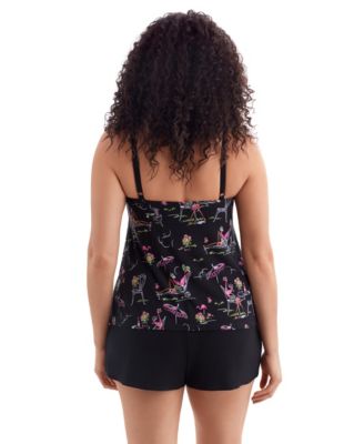 Women's Night Fern Faux Ruffle Shortini Long Torso Swimsuit