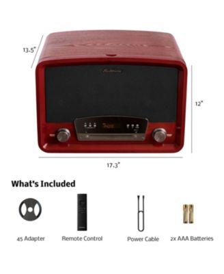 Kingston 7-in-1 Stereo System with Turntable, Bluetooth, CD, Radio, USB Playback & MP3 Recording – Vinyl Record Player (RR75)