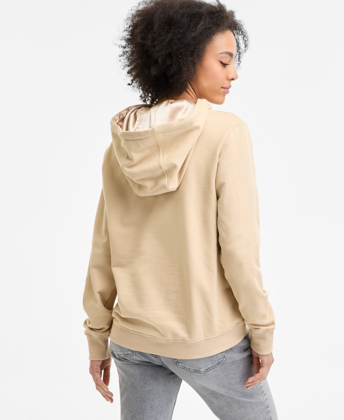 Kin Apparel Women's Satin-hood Long-sleeve Hoodie