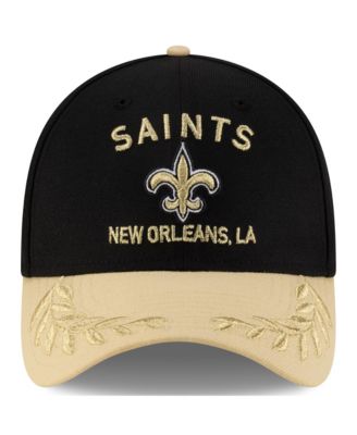 Men's Black/Gold New Orleans Saints 2025 NFL Draft 39THIRTY Flex Hat