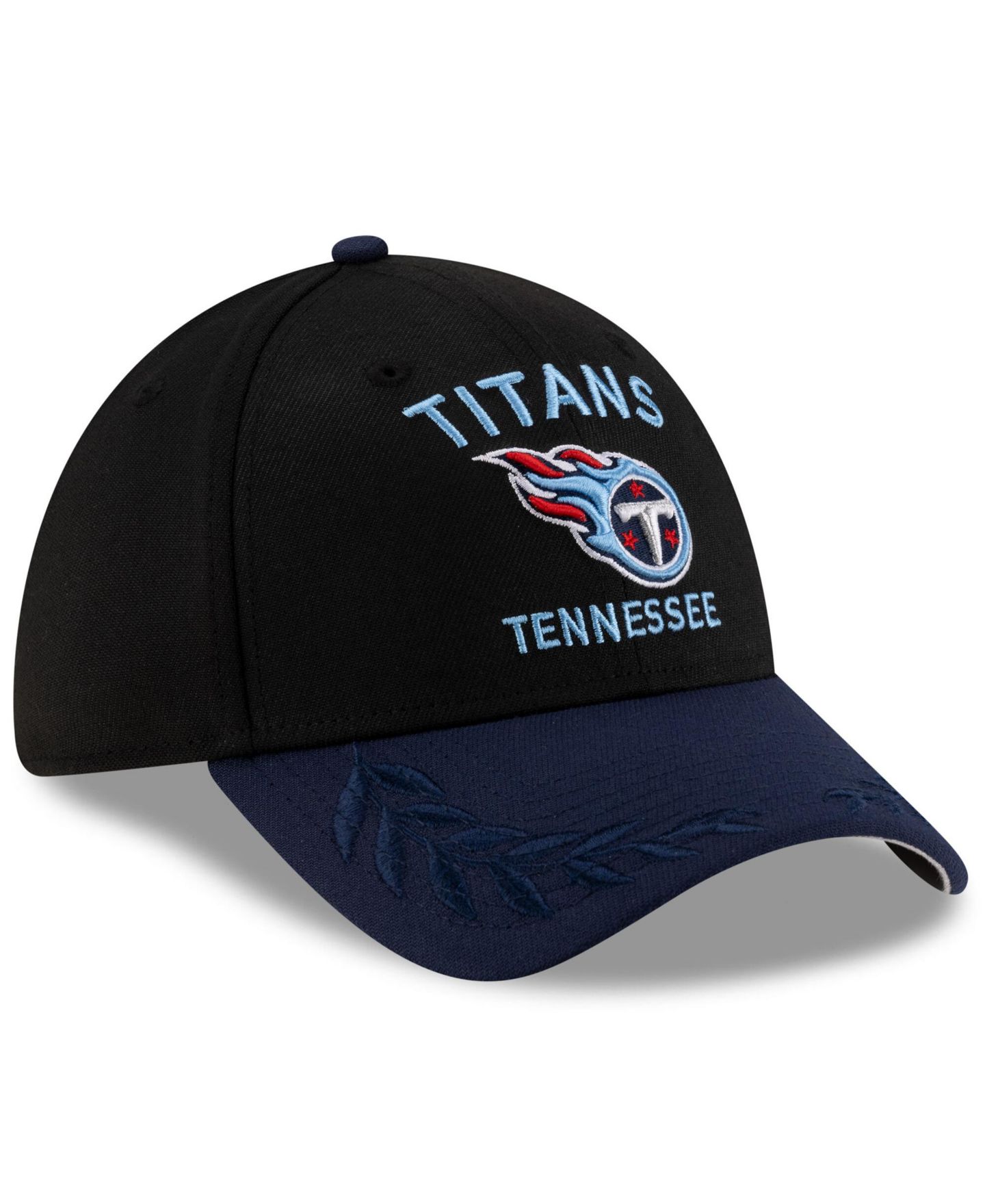 Мужская кепка New Era Black/Navy Tennessee Titans 2025 NFL Draft 39THIRTY Flex Hat — фото 5