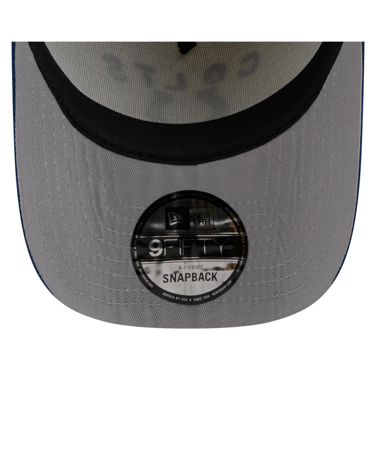 NEW ERA MEN'S CREAM/ROYAL INDIANAPOLIS COLTS 2025 NFL DRAFT A-FRAME 9FIFTY SNAPBACK HAT 