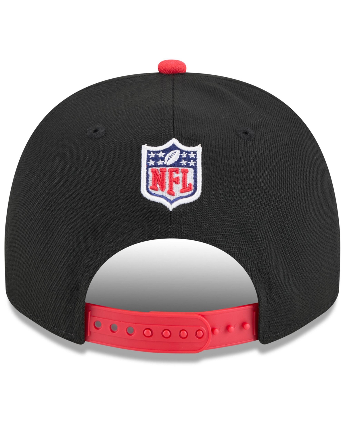 NEW ERA MEN'S BLACK/RED HOUSTON TEXANS 2025 NFL DRAFT A-FRAME 9FIFTY SNAPBACK HAT 