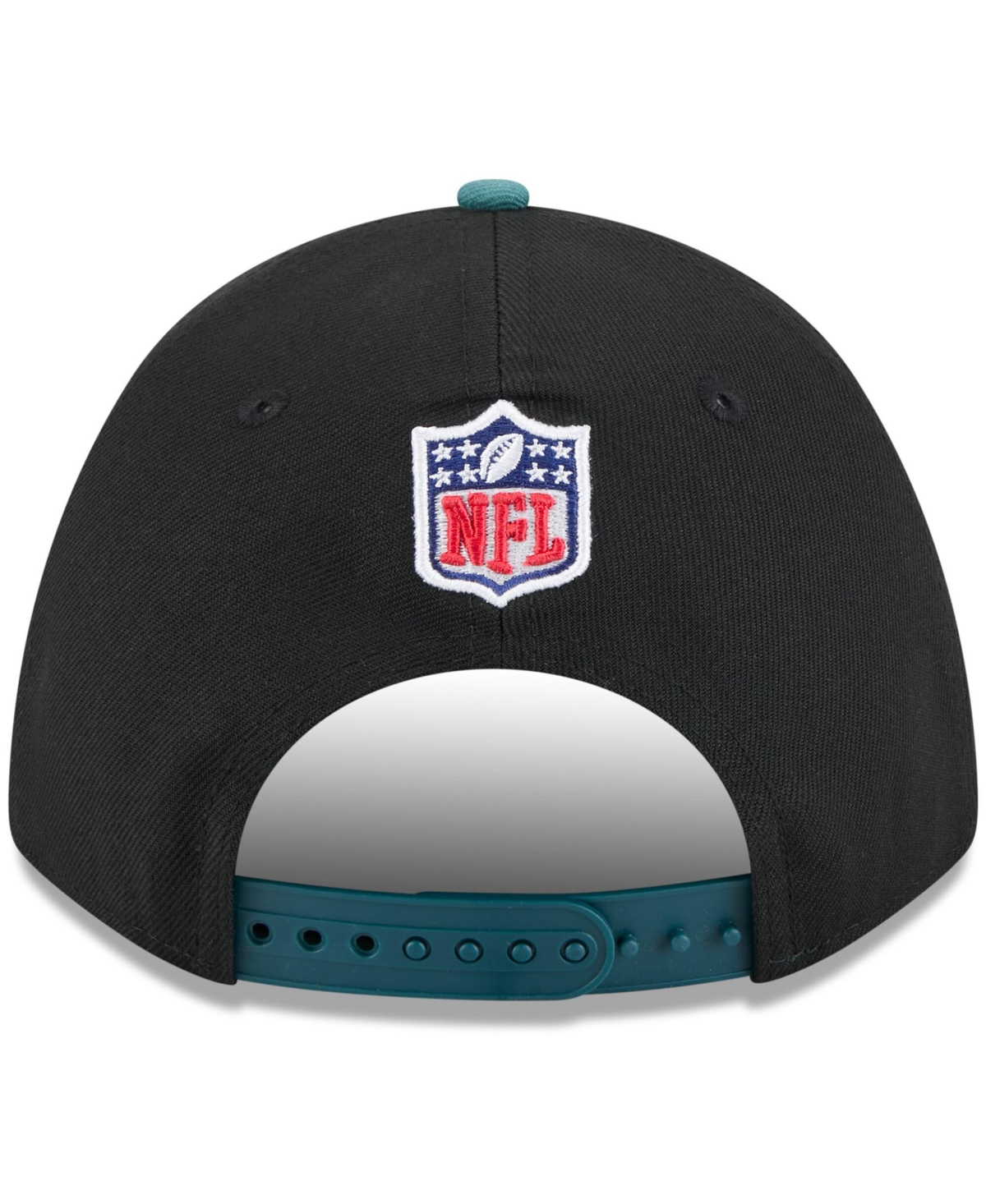 NEW ERA MEN'S BLACK/GREEN PHILADELPHIA EAGLES 2025 NFL DRAFT 9FORTY A-FRAME M-CROWN ADJUSTABLE HAT 