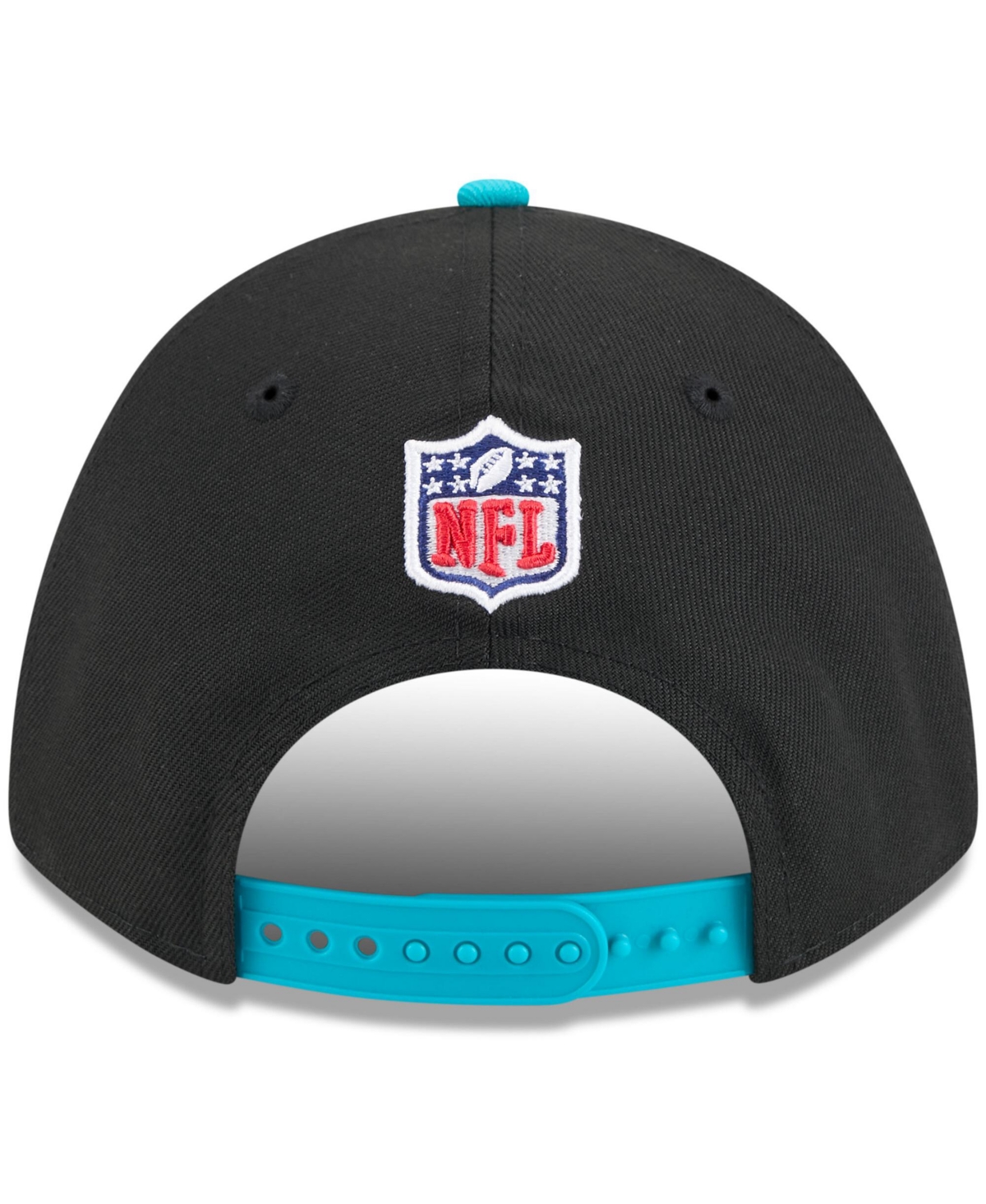 NEW ERA MEN'S BLACK/AQUA MIAMI DOLPHINS 2025 NFL DRAFT 9FORTY A-FRAME M-CROWN ADJUSTABLE HAT 