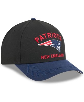 Men's Black/Navy New England Patriots 2025 NFL Draft 9FORTY A-Frame M-Crown Adjustable Hat