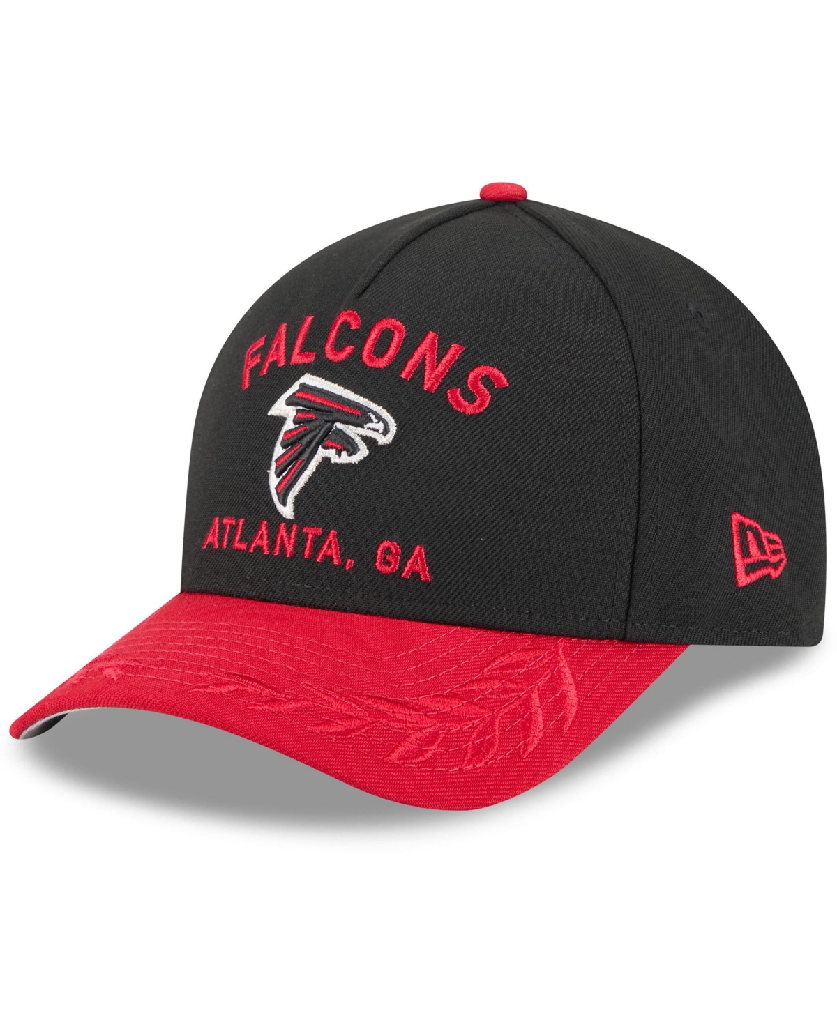 Shop New Era Men's Black/red Atlanta Falcons 2025 Nfl Draft 9forty A-frame M-crown Adjustable Hat In Black,red