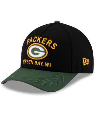New Era - Men's Black/Green Green Bay Packers 2025 NFL Draft 9FORTY A-Frame M-Crown Adjustable Hat