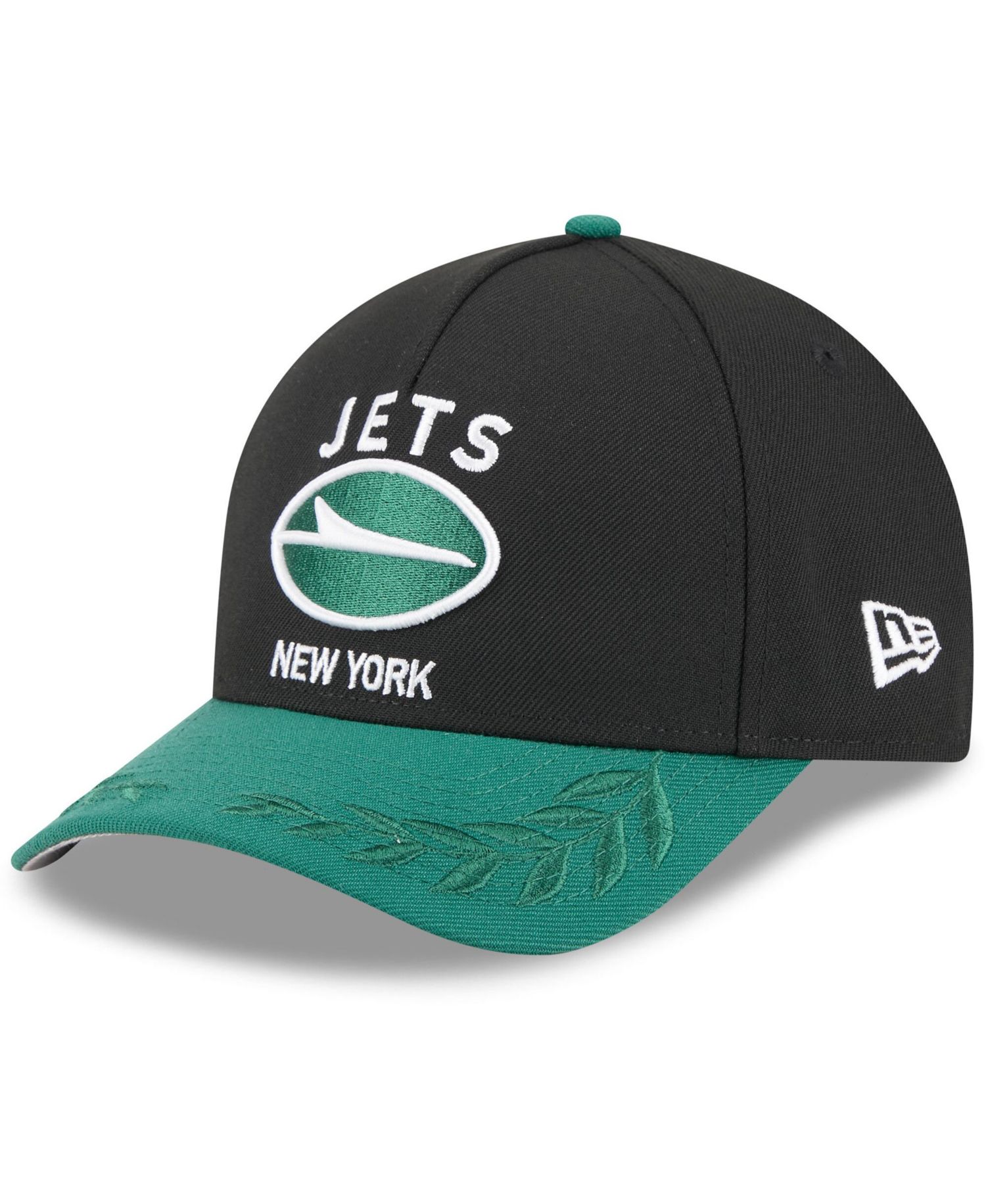 Men's Black/Green New York Jets 2025 NFL Draft 9FORTY A-Frame M-Crown Adjustable Hat