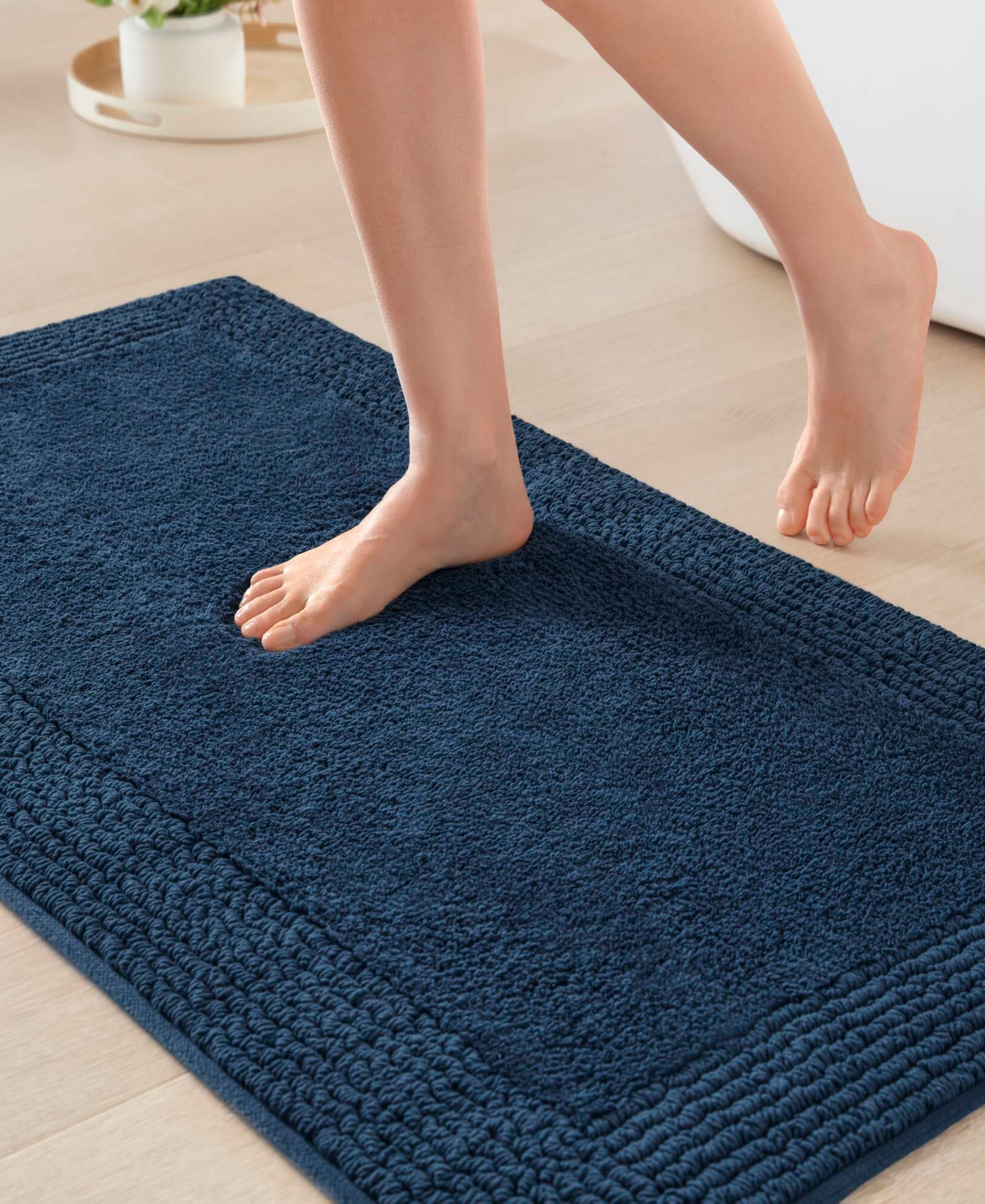 Madison Park Signature Splendor Reversible Tufted Cotton Bath Rug, 24" X 72"