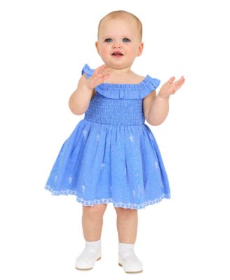 Baby Girls Smocked Eyelet Dress 