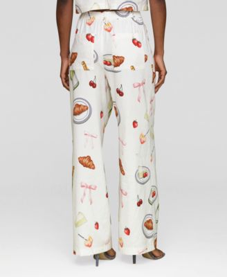 Women's Printed High-Rise Wide-Leg Pants