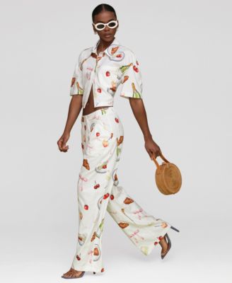 Women's Printed Button-Front Camp Shirt