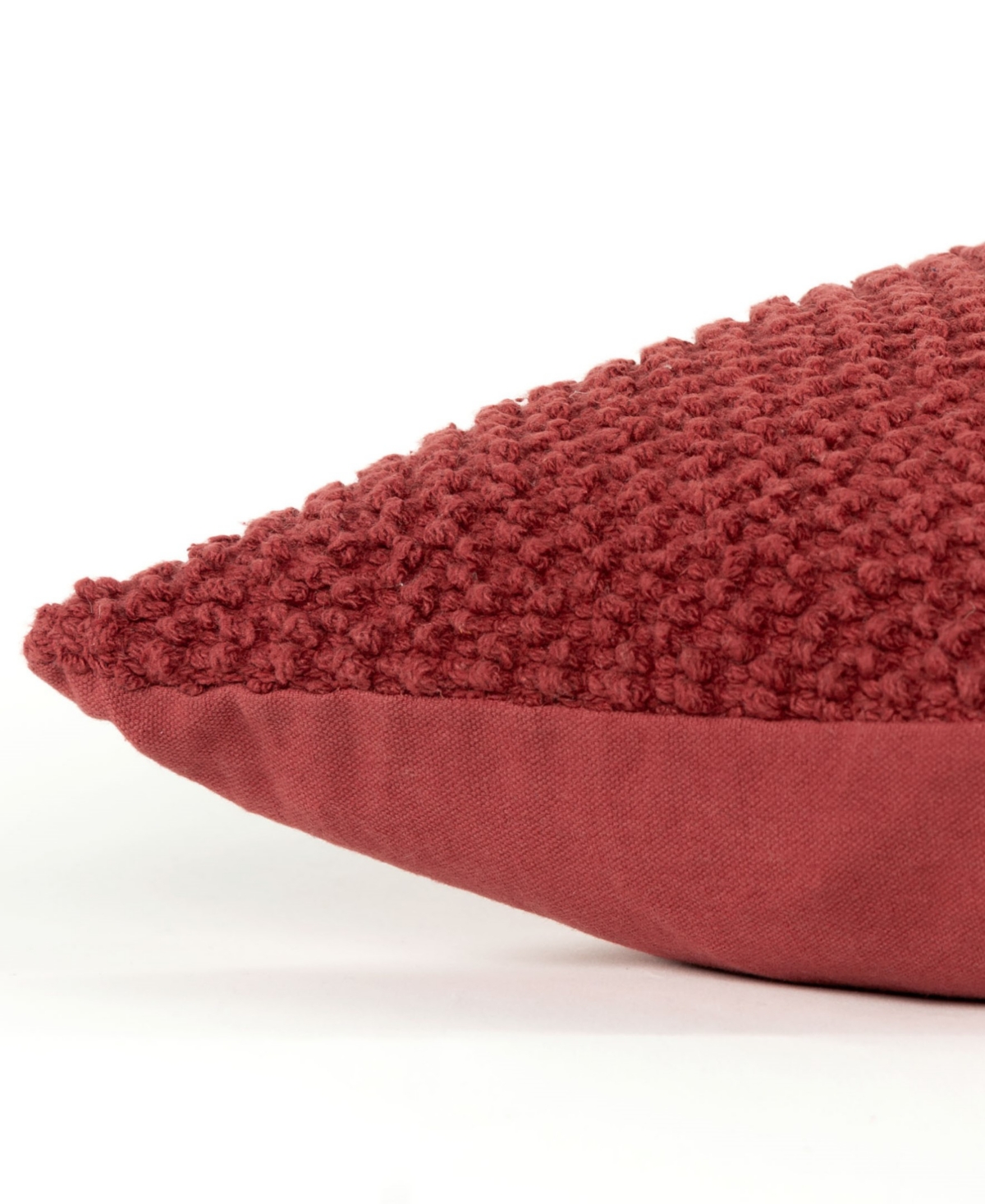 Rizzy Home Urban Farmhouse Solid Woven Decorative Pillow, 20" X 20" In Deep Merlot