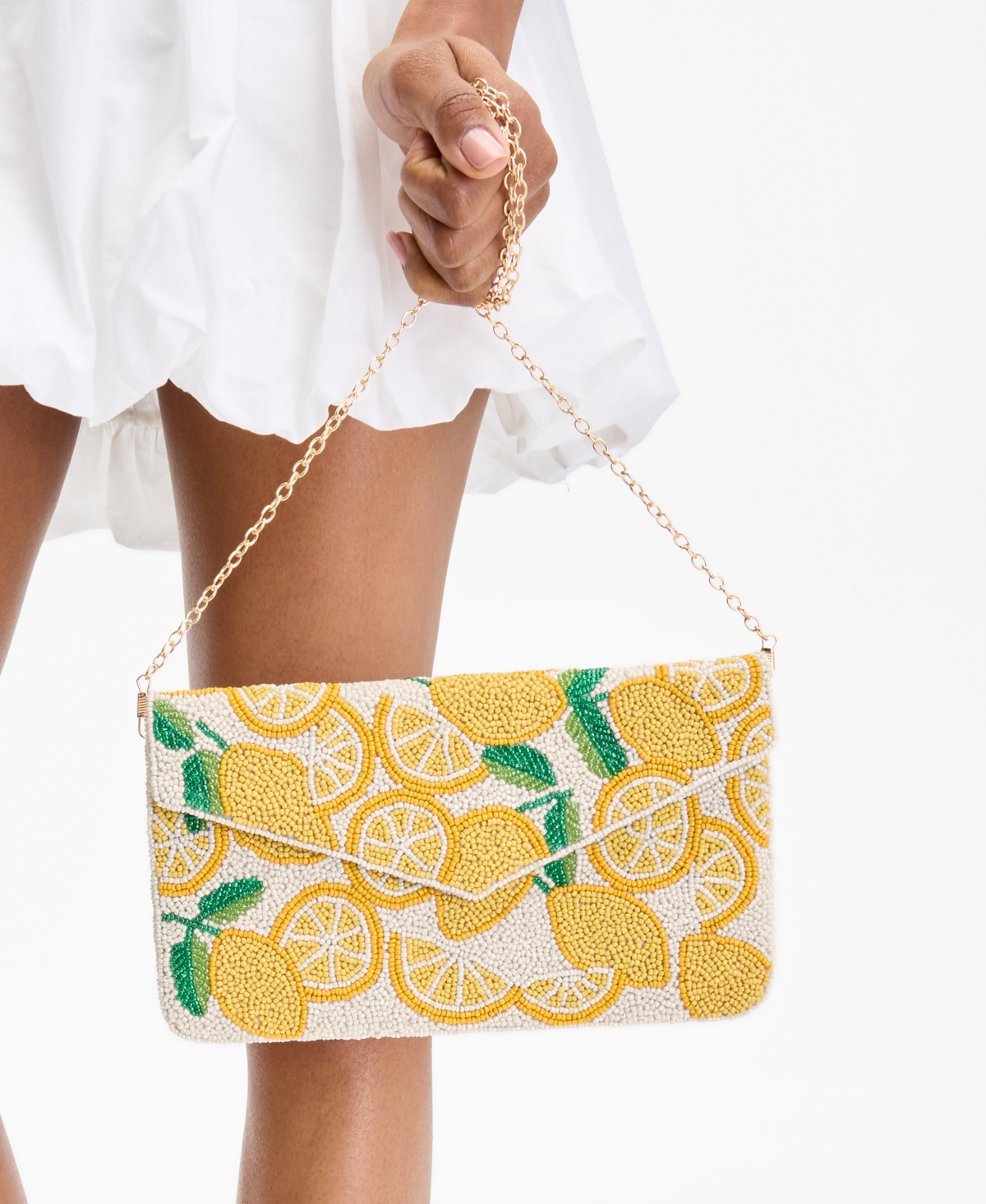 On 34th Hand Beaded Envelope Clutch, Exclusively At Macy's In White
