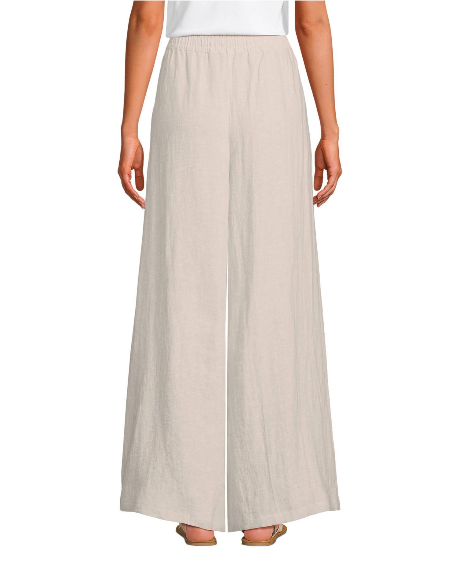 Women's Linen High Rise Palazzo Pants - Set Bottom