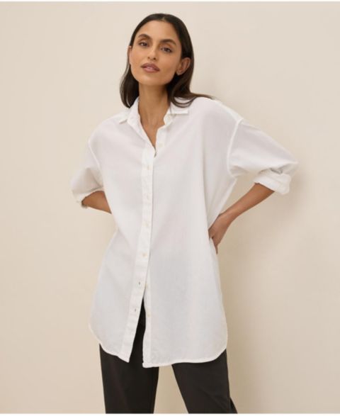 Женская рубашка Pact Cotton Sunset Lightweight Cotton Oversized, цвет: Белый