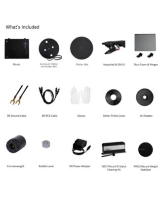 RT82 Turntable with Ortofon OM 10 Cartridge, Speed Control Motor, Record Weight, Stylus & Cleaning Accessory Kit