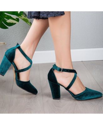 Sina Criss Cross High Block Heels