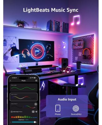 S1 100ft (2x50ft) AI Smart RGBIC LED Strip Lights for Party Holiday Room Decor, Rainbow Chasing Effects, APP Control No Remote, WiFi Bluetooth