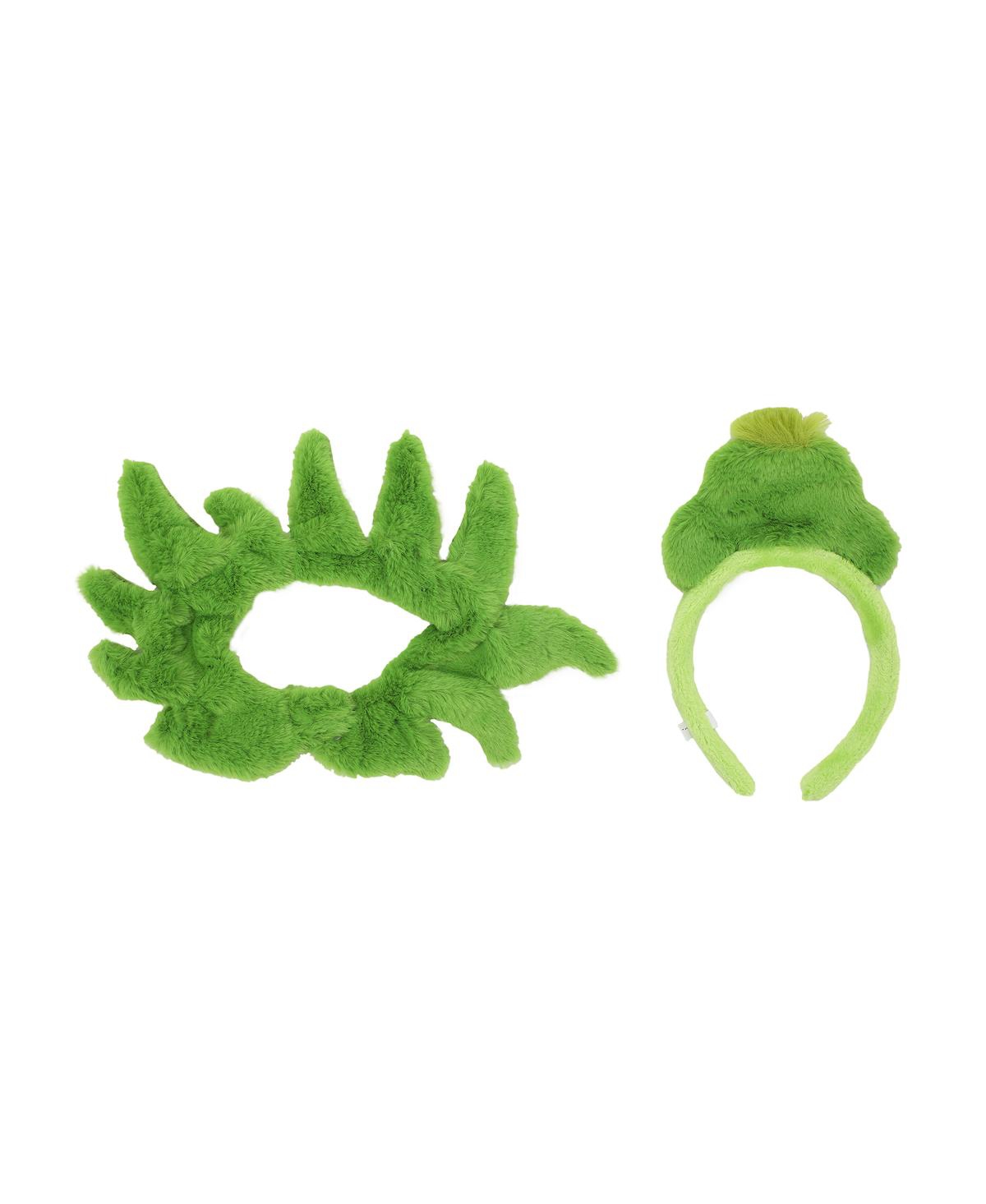 Grinch Plush Headband with Furry Collar Set - Green