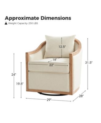 Wifred Farmhouse Rattan Solid Wood Armchair