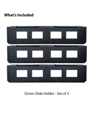 long tray slide holder speeds up scanning, holds 4 slides, flattens film edges, protects film – set of 3 for 35mm scanners