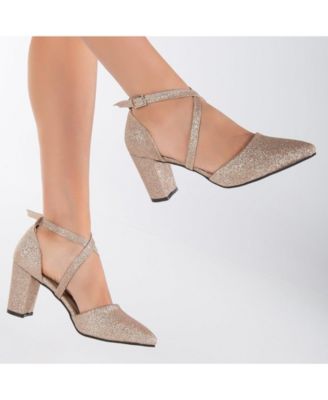 Sina Criss Cross High Block Heels