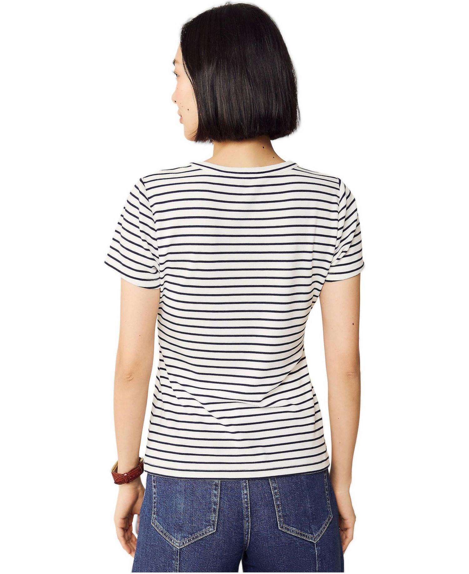 Women's Drapey Rib Fitted Short Sleeve Mini T-Shirt